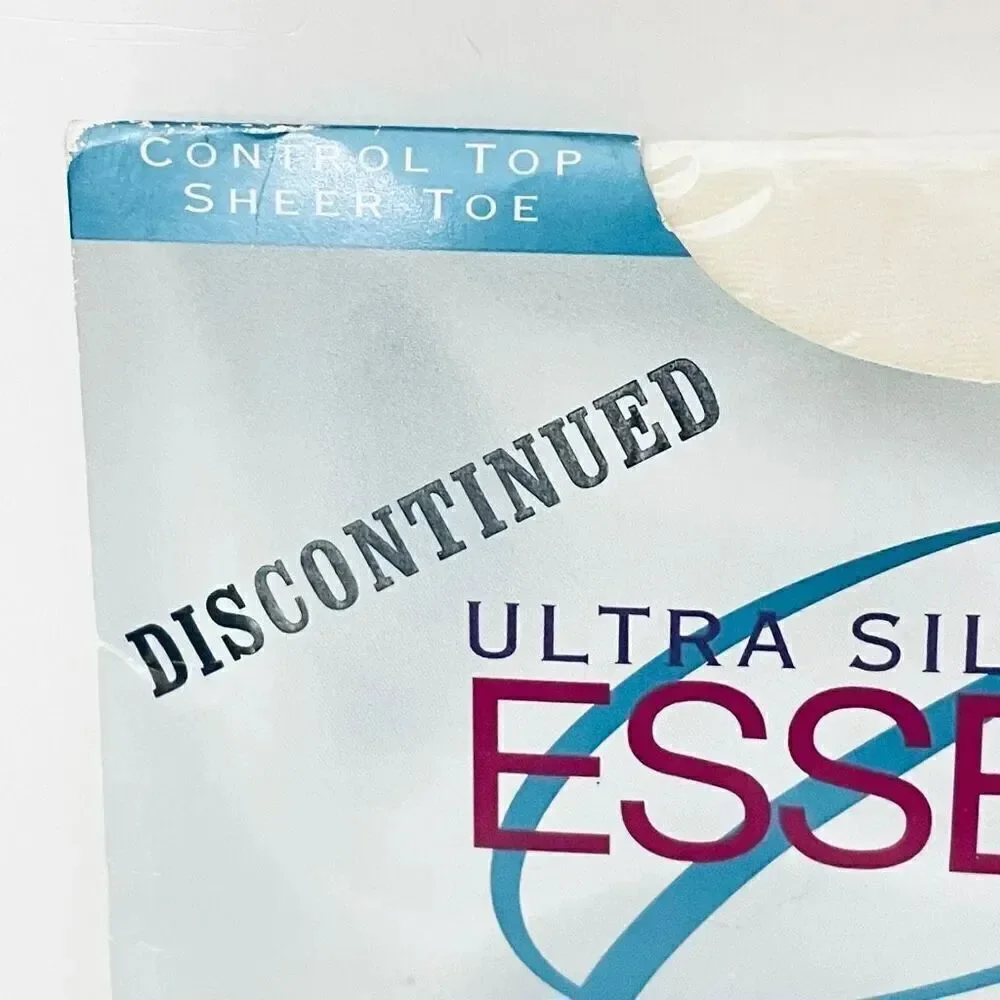 NWT Vintage 1990’s Essence Ultra Silken Control Top Sheer Toe Size B Pantyhose